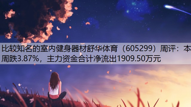 比较知名的室内健身器材舒华体育（605299）周评：本周跌3.87%，主力资金合计净流出1909.50万元